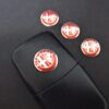 1x ALFA ROMEO Aufkleber 3D Schlüssellogo 14mm Emblem Schriftzug ROT SILBER
