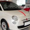 1x für Abarth FIAT 500 Emblem Schild Aufkleber ROT Motorhaube Streifen 595 500C