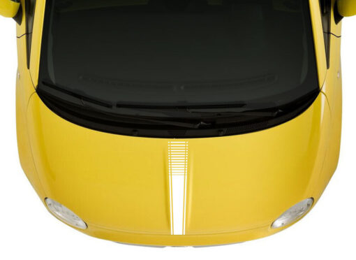 1x für Abarth FIAT 500 Emblem Schild Aufkleber SILBER Motorhaube Streifen 500C