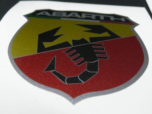 2x ABARTH GOLD Aufkleber Logo Emblem GOLD Schriftzug selbstklebend Skorpion Fiat – Bild 4
