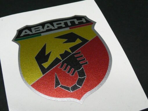 2x ABARTH GOLD Aufkleber Logo Emblem GOLD Schriftzug selbstklebend Skorpion Fiat – Bild 6