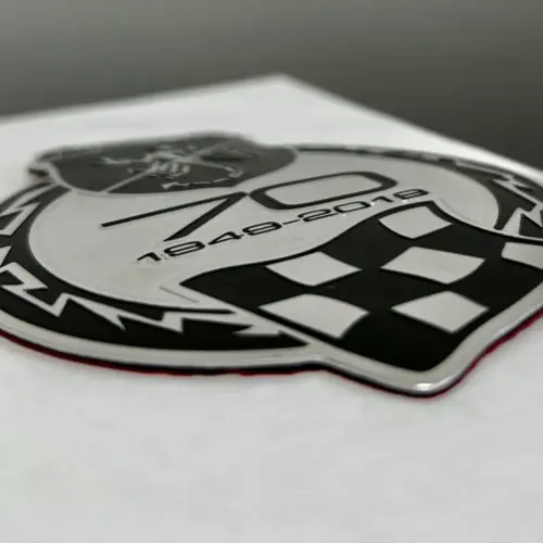 Alternative view of 1x Abarth 70 Jahre 595 Kühlergrill Emblem Fiat 500 METALL 9x7cm Logo Schriftzug Aufkleber
