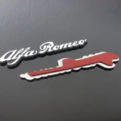 Alternative view of 1x Alfa Romeo 3D Aluschild 55x11mm Lenkrad Spiegel Aufkleber SPEAKER Logo Emblem