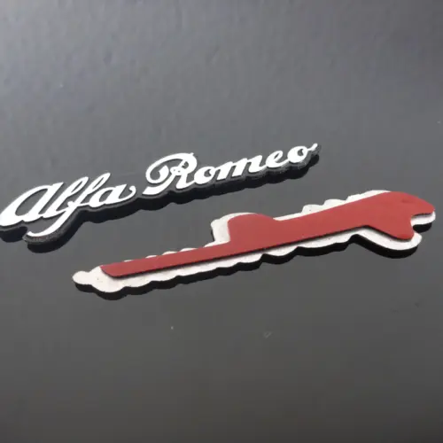 Alternative view of 1x Alfa Romeo 3D Aluschild 55x11mm Lenkrad Spiegel Aufkleber SPEAKER Logo Emblem