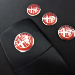 1x ALFA ROMEO Aufkleber 3D Schlüssellogo 14mm Emblem Schriftzug ROT SILBER – Bild 4