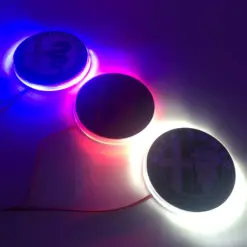 1x Alfa Romeo LED Plakette 75mm Emblem für Kühlergrill Schriftzug LOGO WEIß beleuchtet Heck Deckel Klappe für viele Modelle – Bild 3