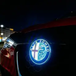 1x Alfa Romeo LED Plakette 75mm Emblem für Kühlergrill Schriftzug LOGO WEIß beleuchtet Heck Deckel Klappe für viele Modelle – Bild 5