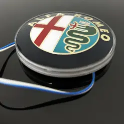 1x Alfa Romeo LED Plakette 75mm Emblem für Kühlergrill Schriftzug LOGO WEIß beleuchtet Heck Deckel Klappe für viele Modelle – Bild 9
