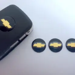 1x Chevrolet Aufkleber 3D Schlüssellogo 14mm Emblem Schriftzug Logo ALU