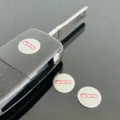 Alternative view of 1x Fiat 500 14mm Aufkleber ALU Schlüssellogo Emblem Schriftzug Schlüssel