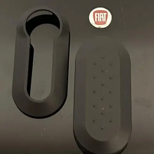 1x FIAT 500 BLACK schwarz Funkschlüssel LOGO COVER Autoschlüssel Fahrzeugschlüssel Schlüssel Fernbedienung Gehäuse
