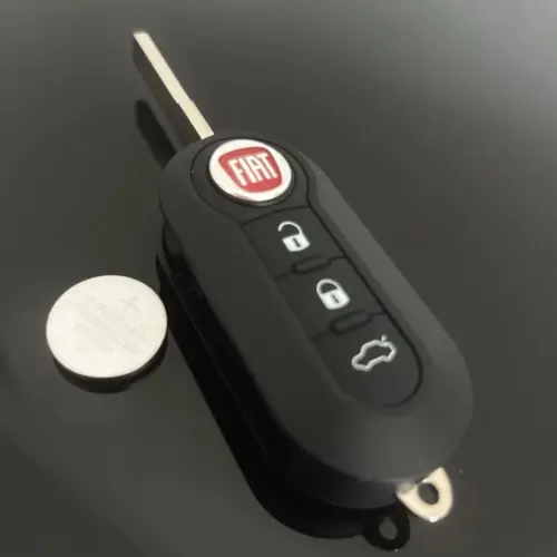 Alternative view of 1x FIAT 500 Funkschlüssel LOGO Batterie Autoschlüssel Fahrzeugschlüssel Schlüssel Fernbedienung Schlüsselgehäuse