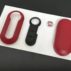 1x FIAT 500 ROT Funkschlüssel LOGO COVER + Touch Autoschlüssel Fahrzeugschlüssel Schlüssel Fernbedienung Gehäuse Tasten