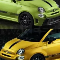 1x für Abarth FIAT 500 Emblem Schild Aufkleber SCHWARZ glänzend für Motorhaube Streifen auch Cabrio 500C – Bild 4