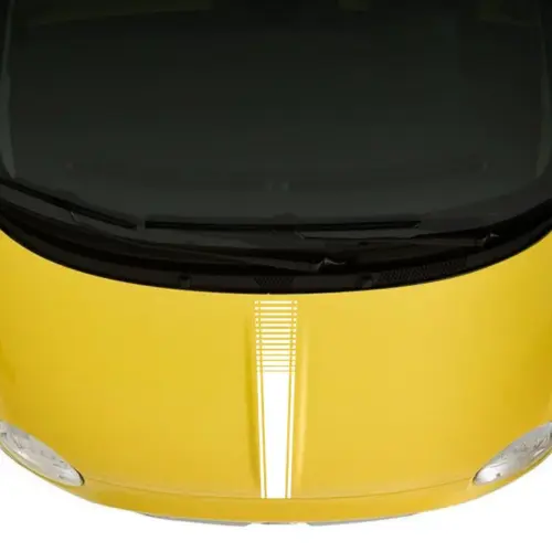 1x für Abarth FIAT 500 Emblem Schild Aufkleber SILBER für Motorhaube Streifen 500C