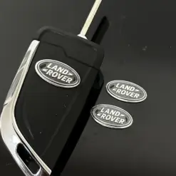 1x für LAND ROVER Schlüssel 24mm Aufkleber ALU Schlüssellogo Emblem Schriftzug LOGO für Range Rover