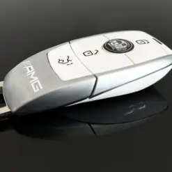 1x für MERCEDES Funkschlüssel AMG in METALL silber/weiß Gehäuse Autoschlüssel Fahrzeugschlüssel Schlüssel Fernbedienung – Bild 3