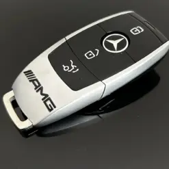 1x für MERCEDES Funkschlüssel AMG Schrift schwarz/silber Gehäuse Autoschlüssel Fahrzeugschlüssel Schlüssel Fernbedienung – Bild 3