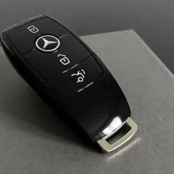 Alternative view of 1x für MERCEDES Funkschlüssel in METALL schwarz glänzend Gehäuse Autoschlüssel Fahrzeugschlüssel Schlüssel Fernbedienung