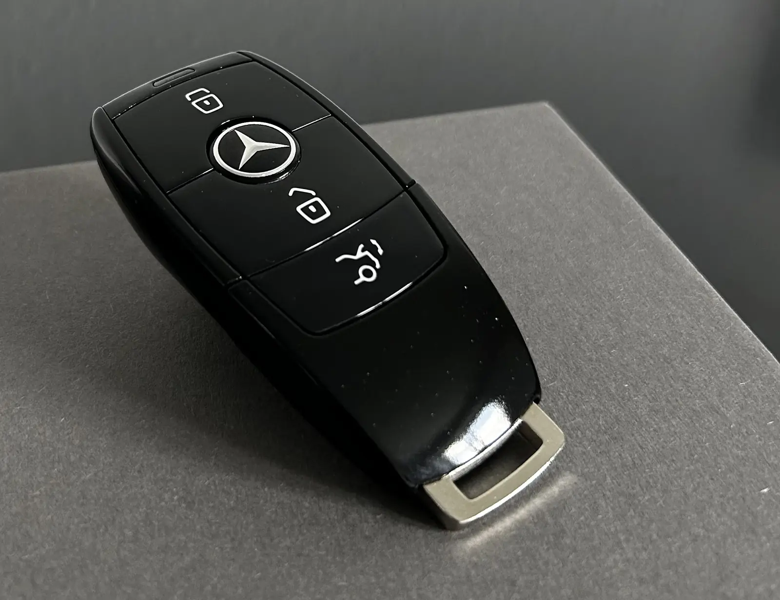1x für MERCEDES Funkschlüssel in METALL schwarz glänzend Gehäuse Autoschlüssel Fahrzeugschlüssel Schlüssel Fernbedienung – Bild 2