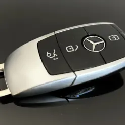 1x für MERCEDES Funkschlüssel METALL schwarz glänzend Gehäuse Autoschlüssel Fahrzeugschlüssel Schlüssel Fernbedienung mit Emblem – Bild 5