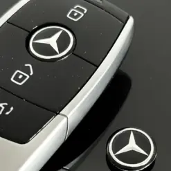 1x für MERCEDES Schlüsselemblem für Gehäuse wie abgebildet glänzend schwarz Schlüssellogo Emblem Schriftzug LOGO Stern – Bild 2