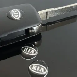 1x KIA Schlüssel 14mm Aufkleber ALU Schlüssellogo Emblem Schriftzug LOGO