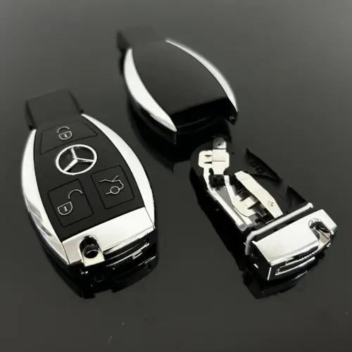 1x MERCEDES BENZ Funkschlüssel *Batteriefach* mit LOGO Gehäuse Autoschlüssel Fahrzeugschlüssel Schlüssel Fernbedienung