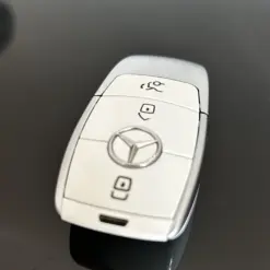 1x MERCEDES Funkschlüssel METALL mit Stern weiß Gehäuse Autoschlüssel Fahrzeugschlüssel Schlüssel Fernbedienung – Bild 3