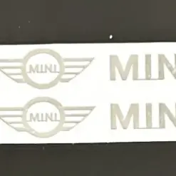 1x MINI Aluschild 48x10mm Lenkrad Spiegel Aufkleber Logo Emblem Copper R56 57 58 Cabrio R60 R61 Clubman Countryman – Bild 2
