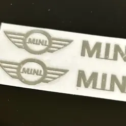 1x MINI Aluschild 48x10mm Lenkrad Spiegel Aufkleber Logo Emblem Copper R56 57 58 Cabrio R60 R61 Clubman Countryman – Bild 3