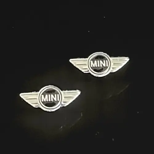 Alternative view of 1x MINI Aufkleber 3D Schlüssellogo 18x8mm Emblem Schriftzug Logo ALU
