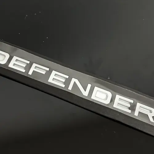 1x neu DEFENDER Emblem 205mm silber matt Schriftzug Logo OVP Range Rover Land Rover – Bild 4