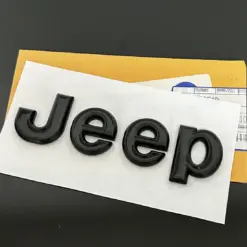 1x neu für Jeep Emblem 140mm Metall SCHWARZ glänzend Schriftzug Logo OVP Patch selbstklebend