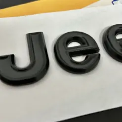 1x neu für Jeep Emblem 140mm Metall SCHWARZ glänzend Schriftzug Logo OVP Patch selbstklebend – Bild 4