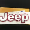 1x neu für Jeep Emblem 155mm Metall ROTCHROM Schriftzug Logo OVP Patch selbstklebend