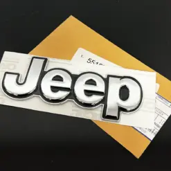 1x neu für Jeep Emblem 155mm Metall SCHWARZ CHROM Schriftzug Logo OVP Patch selbstklebend