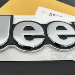 1x neu für Jeep Emblem 155mm Metall SCHWARZ CHROM Schriftzug Logo OVP Patch selbstklebend – Bild 3