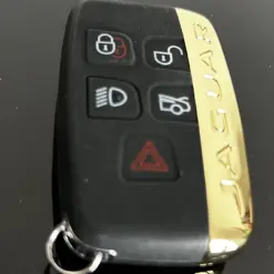 1x NEU JAGUAR Schlüsselgehäuse 4 Tasten GOLD Metall Kunststoff schwarz mit Logo Emblem – Bild 2