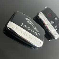 1x NEU JAGUAR Schlüsselgehäuse EDITION 4 Tasten Metall Kunststoff glänzend schwarz mit Logo Emblem – Bild 2