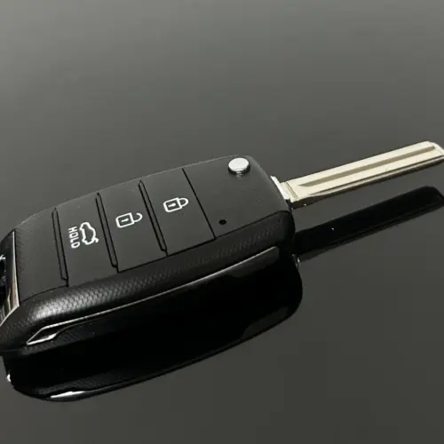Alternative view of 1x NEU KIA Schlüsselgehäuse 3 Tasten Metall Kunststoff schwarz mit Logo Emblem Kia Carens Ceed Rio Sportage Optima Sorento Cerato Soul Forte Seltos