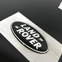 1x neu LAND ROVER Emblem + Trägerplatte 9 x 4,9cm schwarz/silber Emblem Schriftzug Logo Heck Grill LR053190 DAH100680 LR088950 – Bild 4