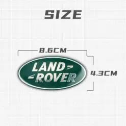 1x neu LAND ROVER Grill Emblem 8,6 x 4,3cm grün/silber Emblem Schriftzug Logo LR053190 – Bild 3