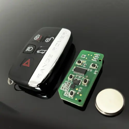 1x NEU Range Rover Land Rover Auto Schlüssel mit ELEKTRONIK + Batterie 4 Tasten Metall Kunststoff mit Logo Emblem