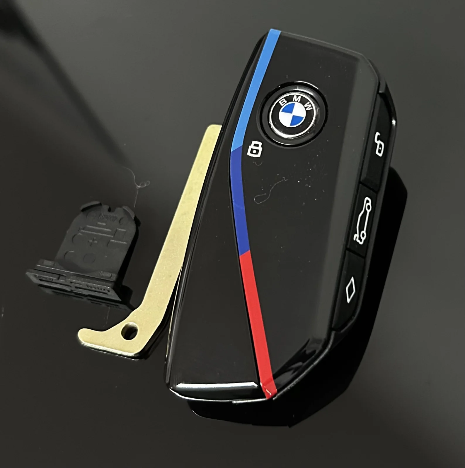 1x NEU Schlüssel Gehäuse 4 Tasten SCHWARZ für BMW X7 G07 LCI iX i20 X1 U11 7er G70 G09 XM U06 G81 M3 Smart Key CERAMIC