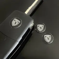 1x PEUGEOT new Schlüssel 14mm Aufkleber ALU Schlüssellogo Emblem Schriftzug LOGO