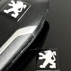 1x PEUGEOT Schlüssel 15mm Aufkleber ALU Schlüssellogo Emblem Schriftzug LOGO
