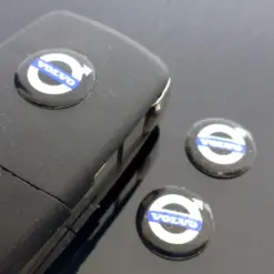 1x VOLVO Aufkleber 3D Schlüssellogo 14mm Emblem Schriftzug Logo ALU