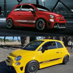 2 für Abarth Aufkleber 60x14mm BIEGSAM Emblem Schilder Plakette Fiat 500 Punto – Bild 5
