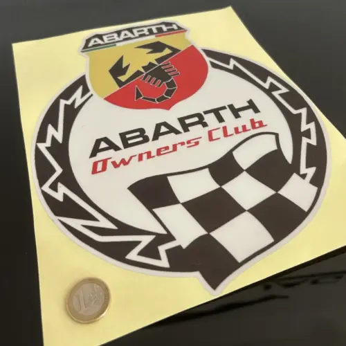 250mm Abarth 500 Club 595 Tributo 25cm Emblem Logo Schriftzug Aufkleber